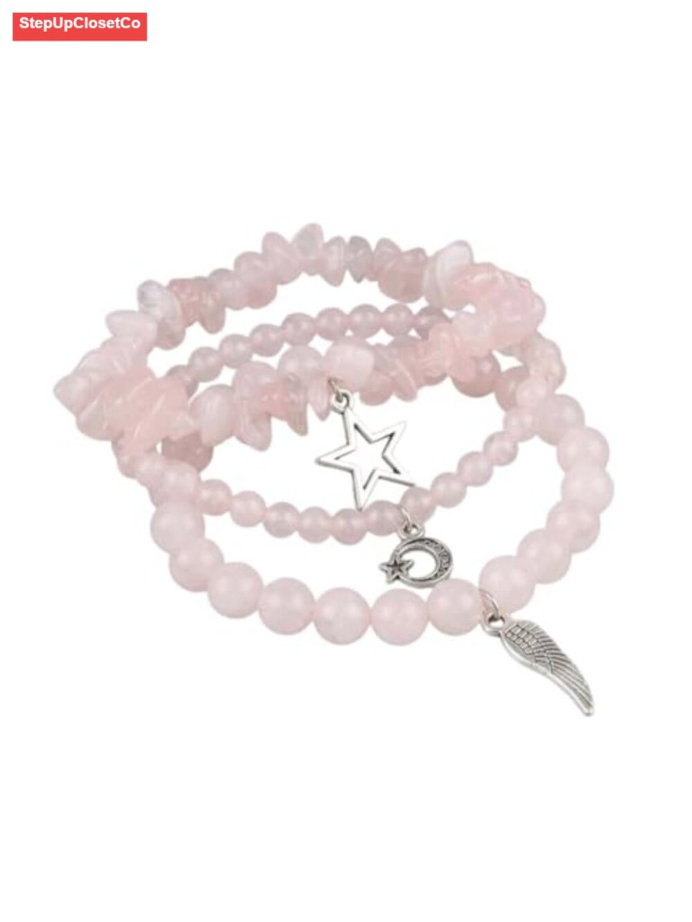 3-Piece Stacking Bracelet Set for Women, Handcrafted Crystal Chip Stone